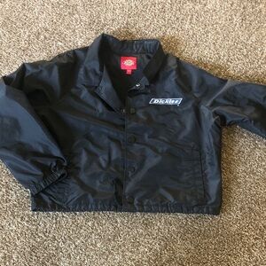Dickies Black Cropped Coach Jacket with Logo Patch